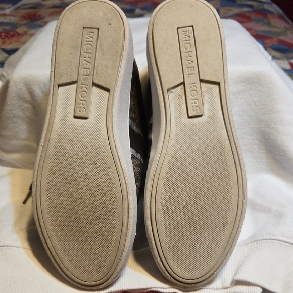 Michael Kors Women's Monogram Black Sneakers - Picture 7 of 8